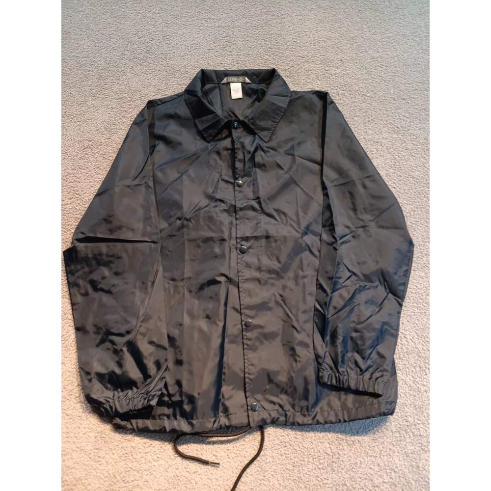 NWOT Team 365 Coaches Jacket Men M Black‎ Golf Windbreaker Snap Drawcord Hem